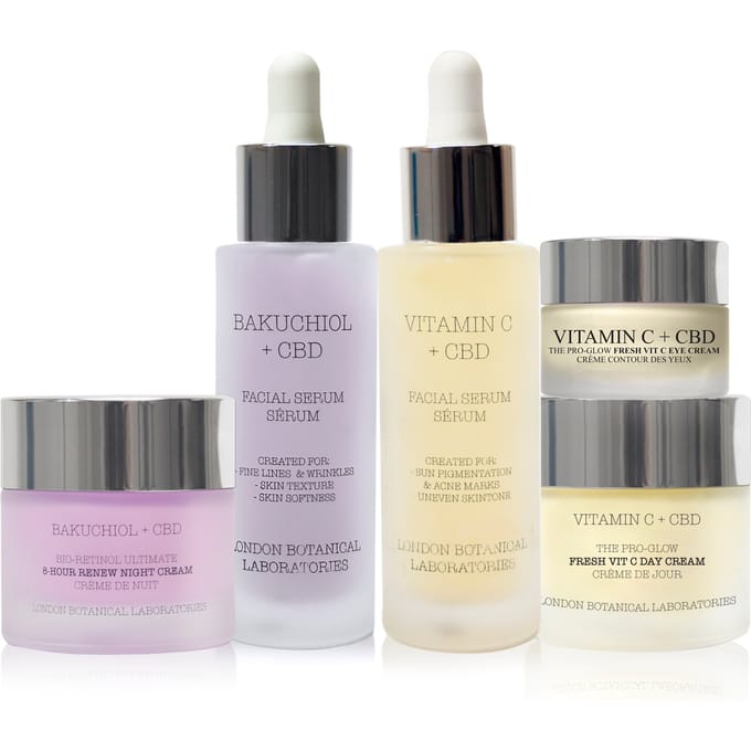 Bakuchiol Serum, Vitamine C Serum, Vitamine C dagcrème, Bakuchiol Nachtcrème, Vitamine C oog