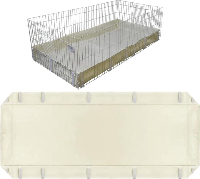 Bodembekleding Kooi - Vochtige Onderlegger - Netheid Buren - Waterdicht Nylon - 120x60 cm - Grijs