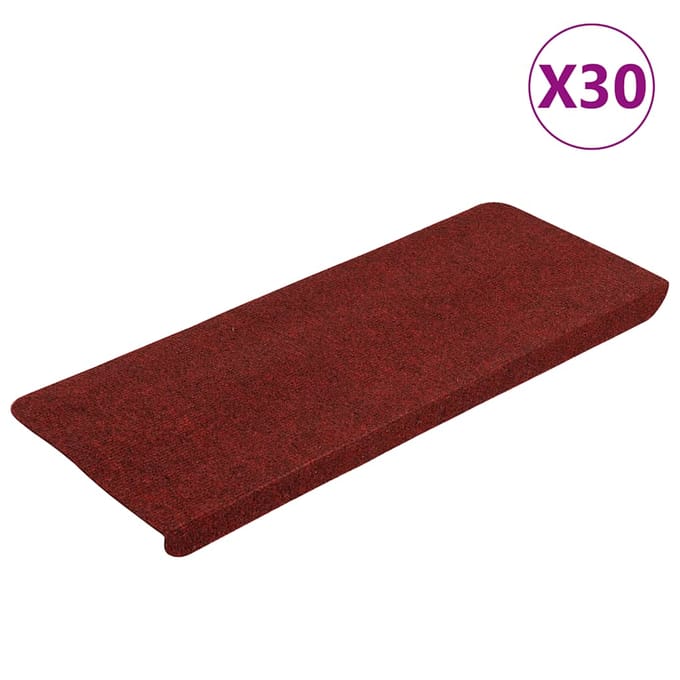 vidaXL - Trapmatten - zelfklevend - 30 - st - 65x22,5x3,5 - cm - rood