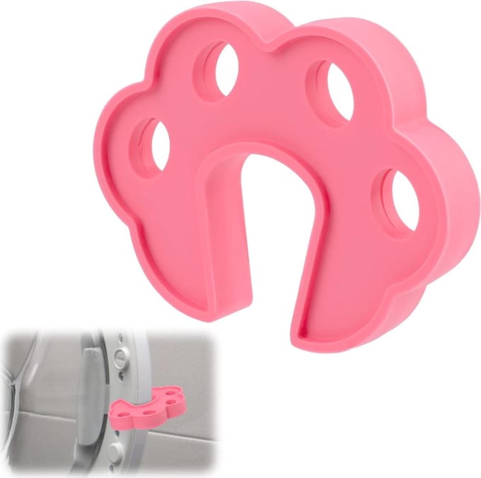 Wasmachine Deurstopper - Apparaat Ventilator - Voorkomt Geurtjes - Zacht Flexibel Rubber - 10 cm Lengte - Roze
