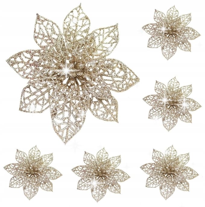 HomeDesign Betlehemster - Kunstbloem - Kerstboomversiering - 6 stuks