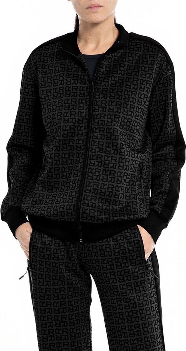Replay W3713b.000.74016 Sweatshirt Met Rits Zwart M Vrouw