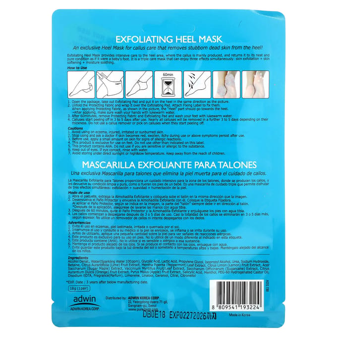 Purederm Masque Hell pour Talons Exfoliant