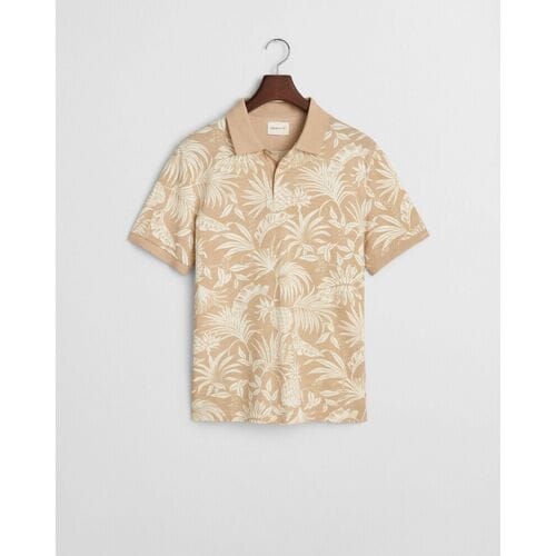 Gant poloshirt korte mouw beige