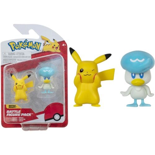 Jazwares Pokémon Gen IX Battle Figure Pack Mini Figure 2-Pack Pikachu & Quaxly 5 cm Mini-Figuur