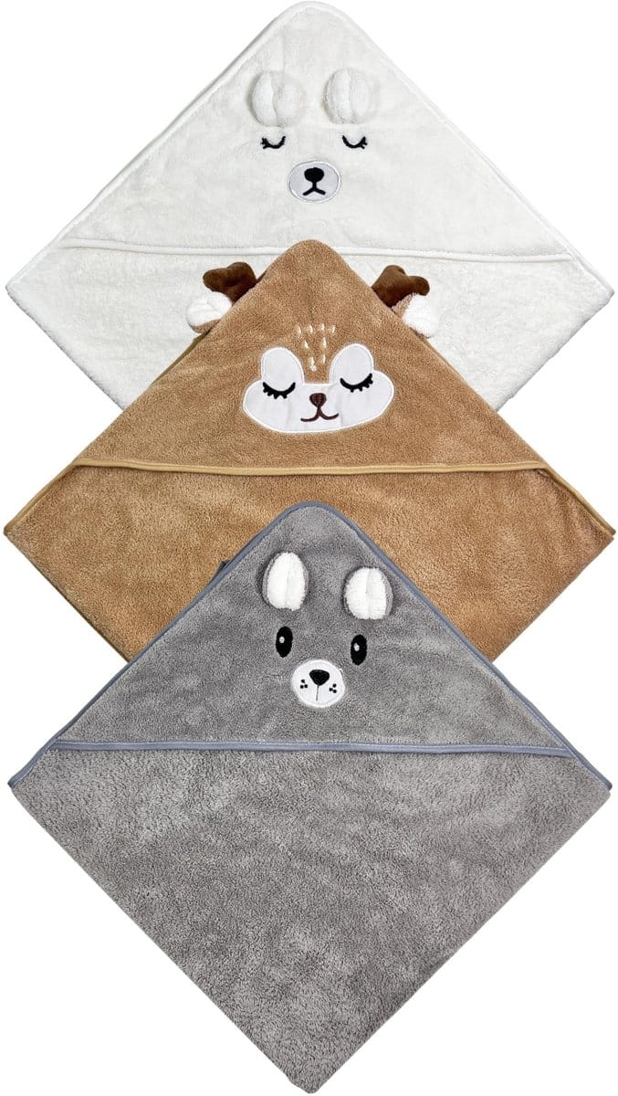Set babyhanddoeken extra groot met capuchon - 3 stukken