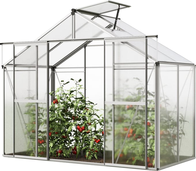 Tuinkas Orchidee 2 aluminium frame 256x131 cm polycarbonaat panelen