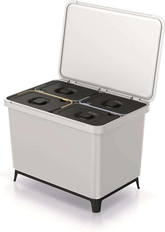 Prosperplast - Keden SYSTEMA afvalbak - 4x10L - Wit