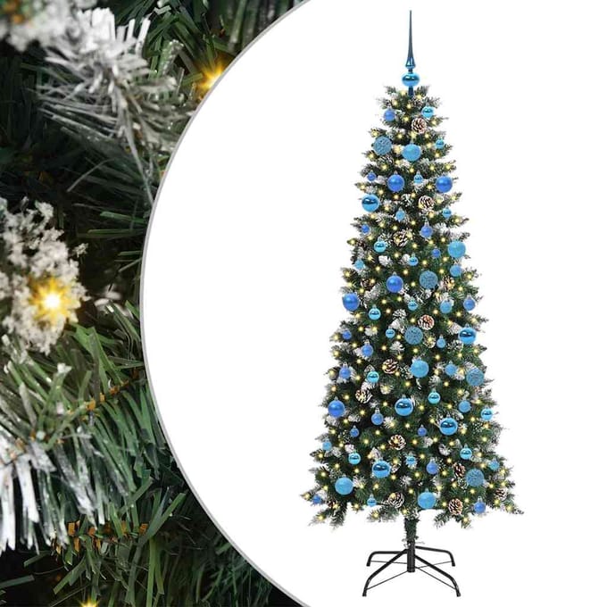 vidaXL - Kunstkerstboom - Groen - 180 - cm - PVC - en - Plastic - en - Staal