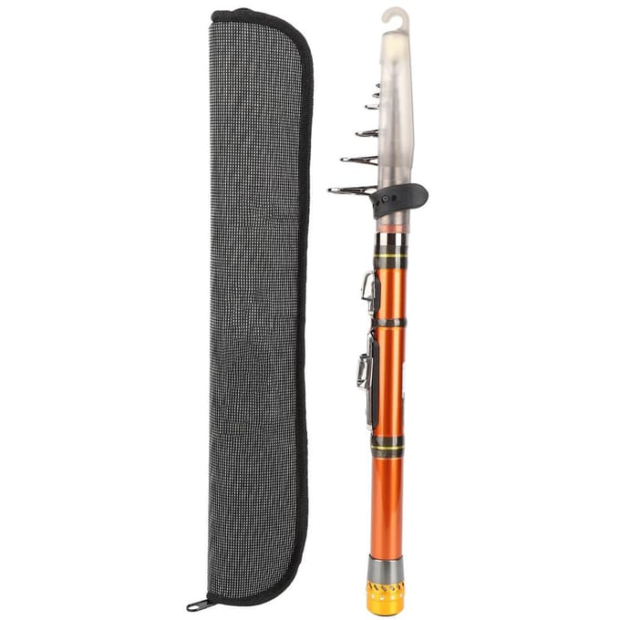 Koolstofvezel Harde Verstelbare Mini Zakhengel Mini Ultrakort Draagbaar Compacte Zee Werphengel Accessoire gray