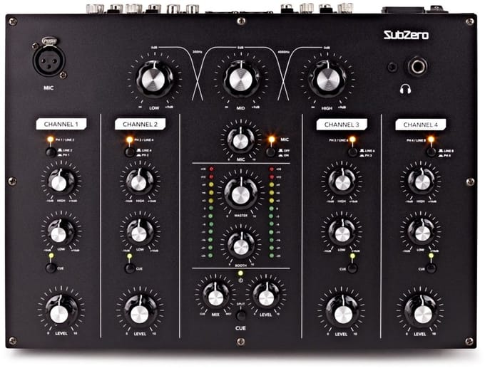 SubZero 4-kanalen draaibare DJ-mixer