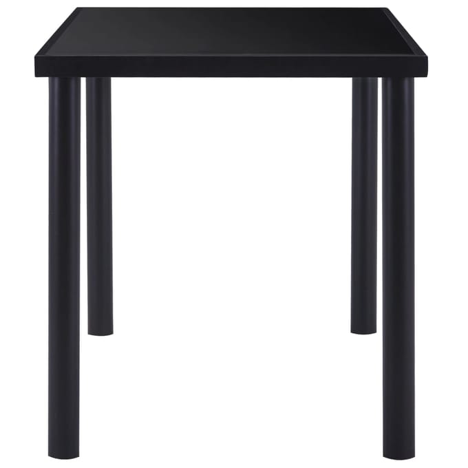 vidaXL - Eettafel - 140x70x75 - cm - gehard - glas - zwart