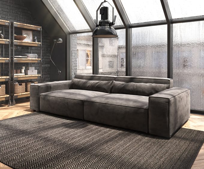 Big-sofa Sirpio XL 270x130 cm microvezel kaki bruin