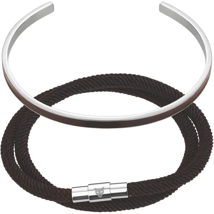 Echte leren/roestvrijstalen armband Marc Lauder