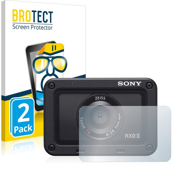 BROTECT - Screenprotector voor Sony DSC-RX0M2 (RX0 II) (Lens) - Folie Beschermfolie transparant 2 Stuks