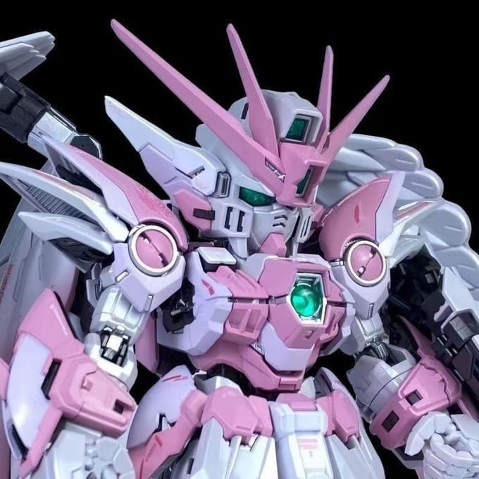 Nieuw MGSD Wing Zero Ew Sneeuwwit Kersbloesem Roze Voorgelakt Versie Assemblage Modelbouwkit Actiefiguren Plastic Speelgoed Cadeaus roze