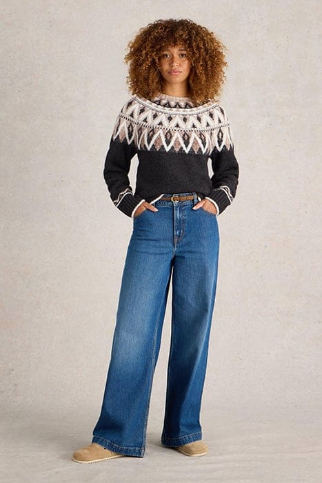 White Stuff Mono Fairlise Jumper Black Multi Taglia: 12 | Maglioni a maglia Outlet | Donna | Nero