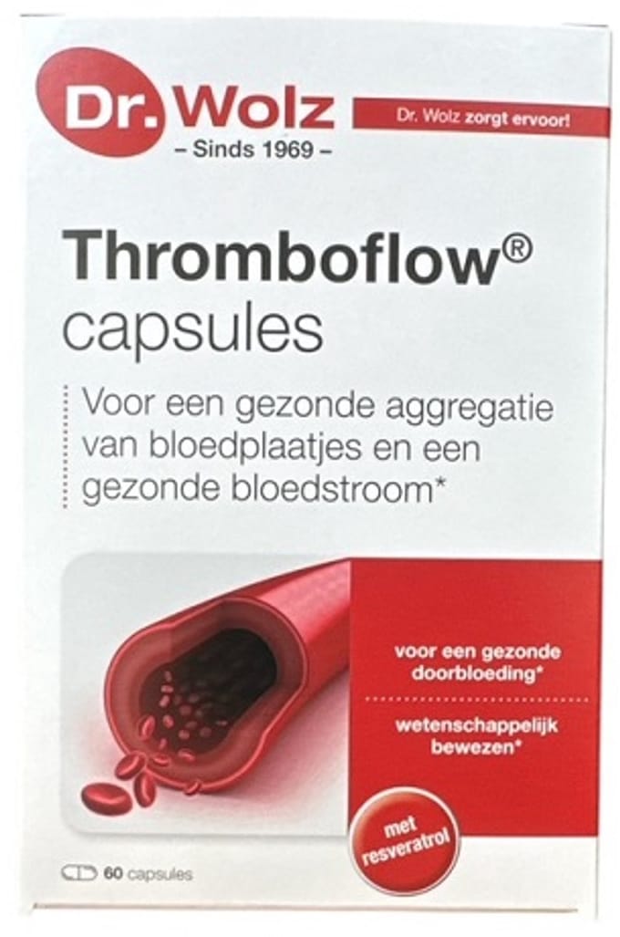 Dr. Wolz Thromboflow - Resveratrol  60 Capsules | Ondersteuning van de bloedstroom | Spatderen