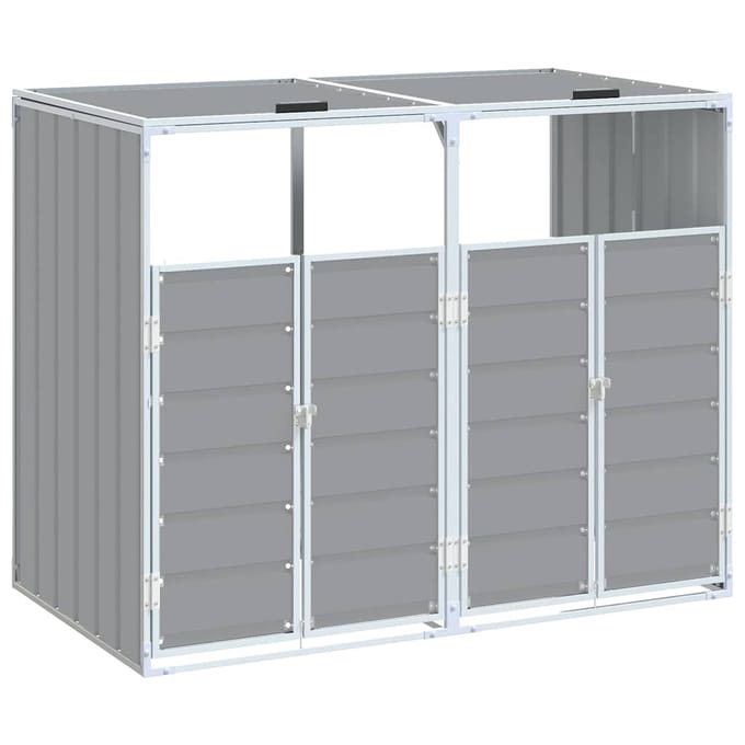 vidaXL - Containerberging - voor - 2 - containers - 144x81x113 - cm - staal - grijs