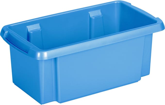 Sunware Opslagbox Nesta - kunststof - 7L - blauw - 38 x 21 x 14 cm - stapelbaar