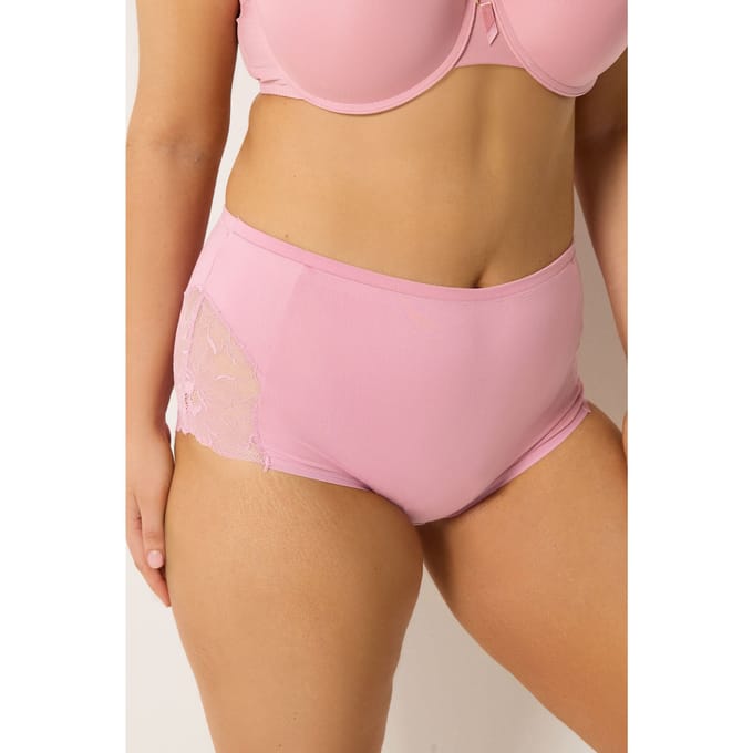 Yours Roze Microvezel Kanten Shorts Size 46-48
