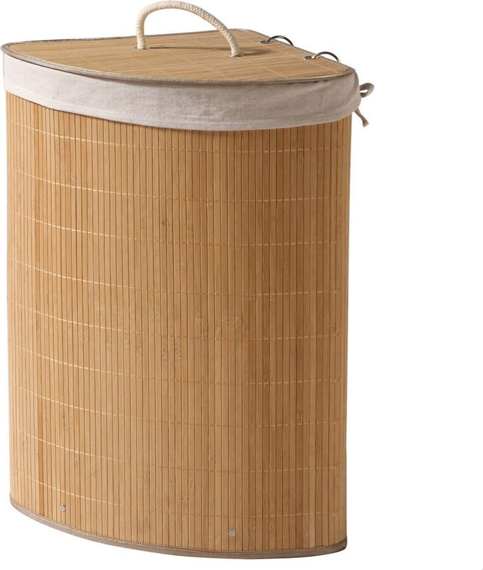 CALICOSY - Bamboe hoek wasmand met deksel 35x35x60cm