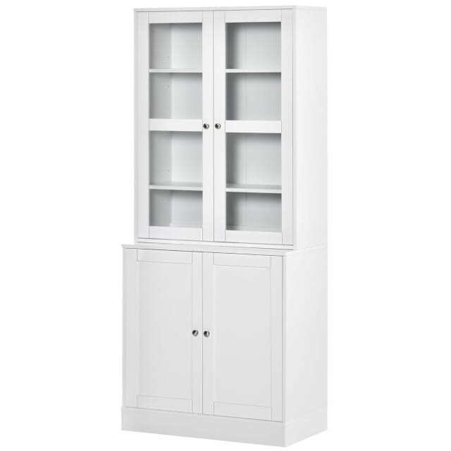 4goodz Boekenkast met open en dichte vakken 40x76x178 cm - Wit