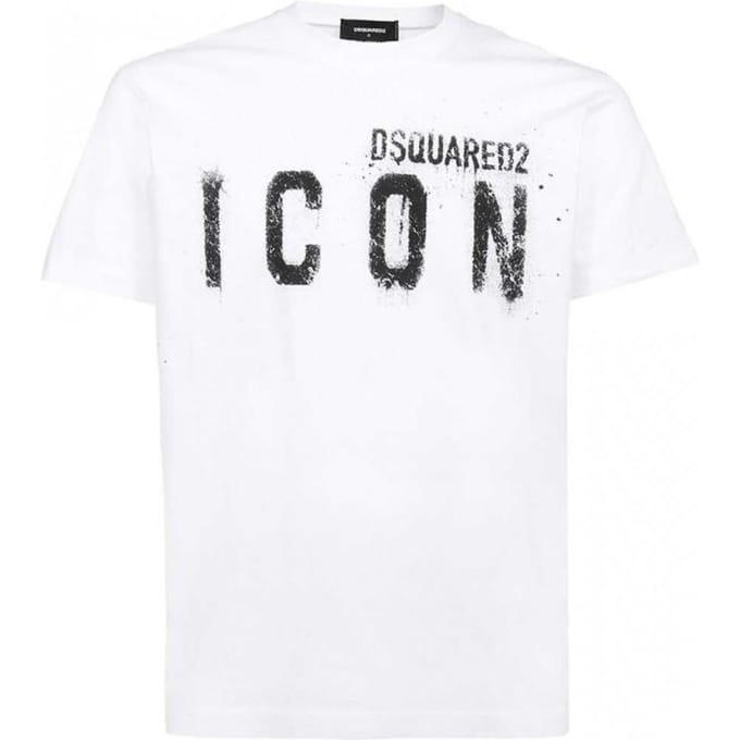 DSQUARED2 Italiaans T-shirt Icon Wit - Maat: XXL gray