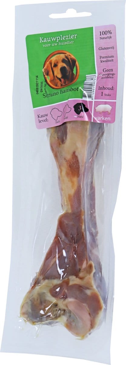 De Boon - Natuurlijke Honden Snack - Varken, Serrano Hambot - zak a 1 stuk