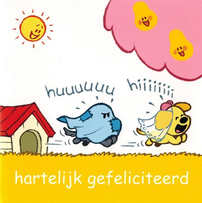 Wenskaart Woezel en Pip: hartelijk gefeliciteerd (WP829)