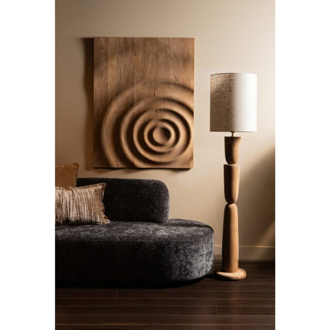 PTMD Staande Lamp Lorinne - 29x29x125 cm - Hout - Naturel