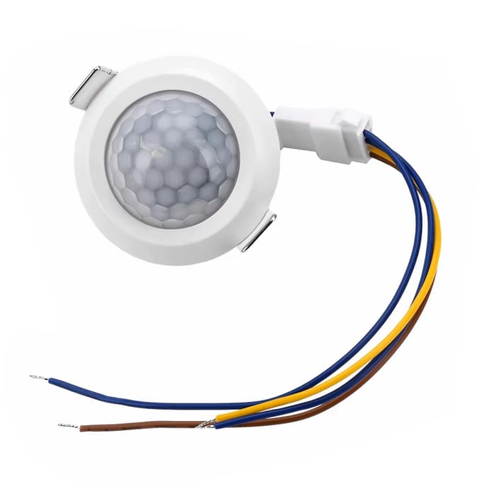 Rosfix Inbouw Bewegingssensor PIR - 230V, 20 Mm Inbouwgat, 90s Schakelduur - 110° Kegel