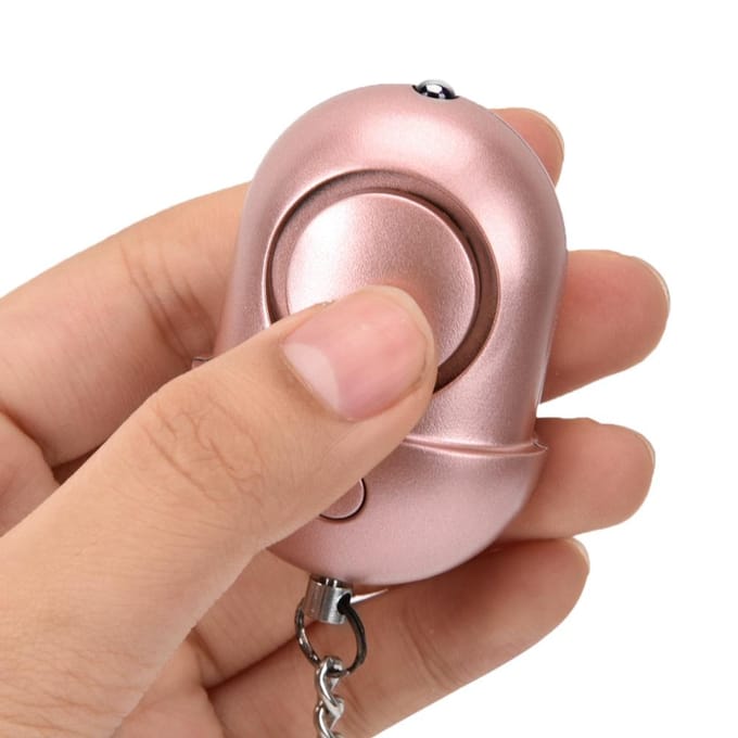 130db Persoonlijk Beveiligingsalarm Sleutelhanger Rosy Noodhulp Overleving Anti-verkrachtingssirene met LED gray