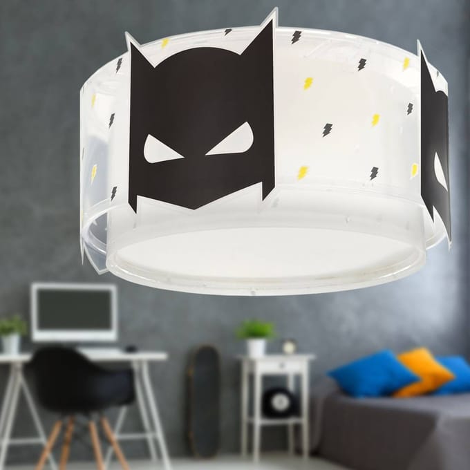 Dalber plafondlamp DARK HERO, wit/zwart, Ø 33 cm, E27