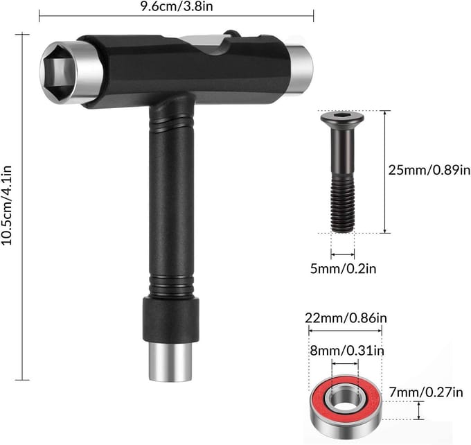 Allecto - Multifunctioneel Skateboard-gereedschap - Draagbare
