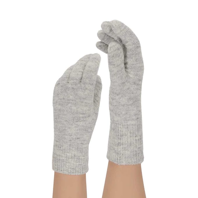 Sarlini - Handschoenen Dames - Ribbed - One Size - Licht Grijs