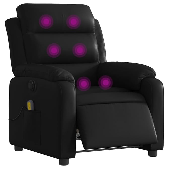 vidaXL - Massagestoel - verstelbaar - elektrisch - kunstleer - zwart