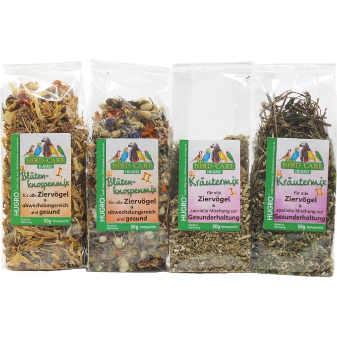 4x50g Hugro Kruiden- en Bloemenmix Set Vogelvoer