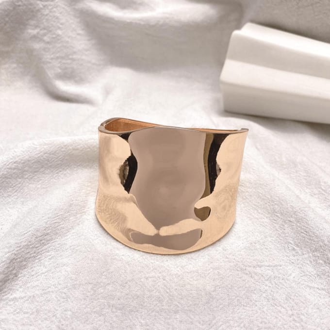 Armband Brede Rand Glanzend Damesarmband Open Armband Rose Gold veelkleurig