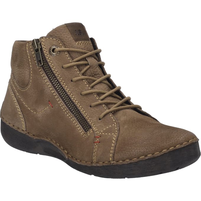 Josef Seibel - FERGEY 67 - Hoge sneakersVeterlaarzenDames veterschoenenDames sneakersHalf-hoge schoenen - Kleur: Bruin - Maat: 39