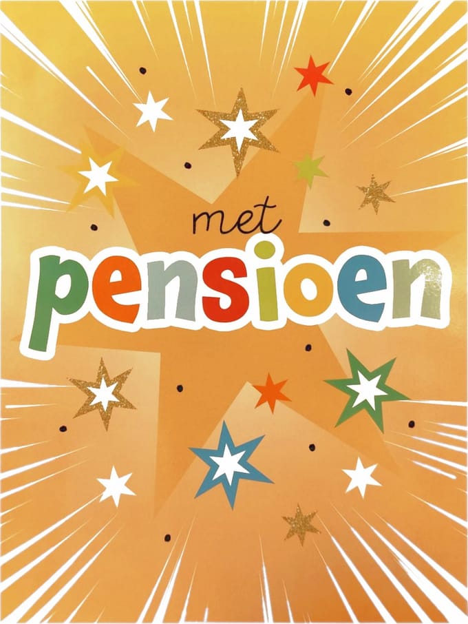 Wenskaart XL - Met Pensioen - Met Envelop - Per Stuk