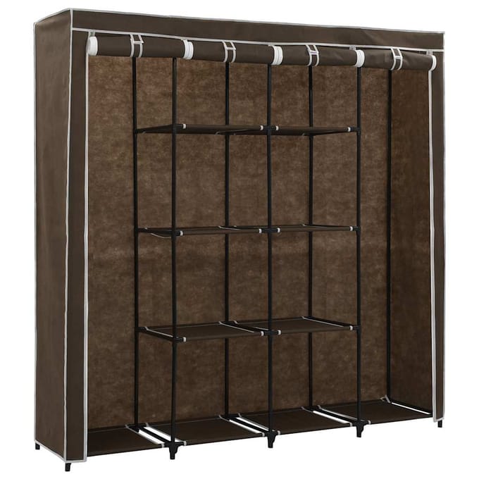 vidaXL - Kledingkast - met - 4 - vakken - 175x45x170 - cm - bruin