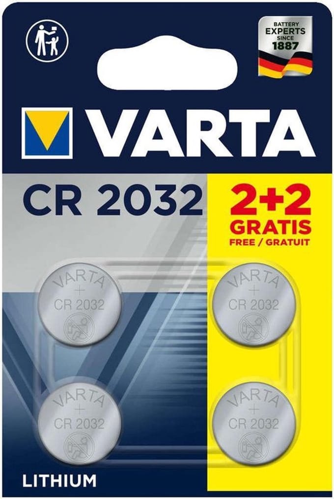 Varta CR 2032 - Lithium Knoopcel batterij - 3 Volt - 4 stuks