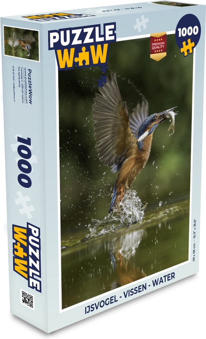Puzzel IJsvogel - Vissen - Water - Legpuzzel - Puzzel 1000 stukjes volwassenen