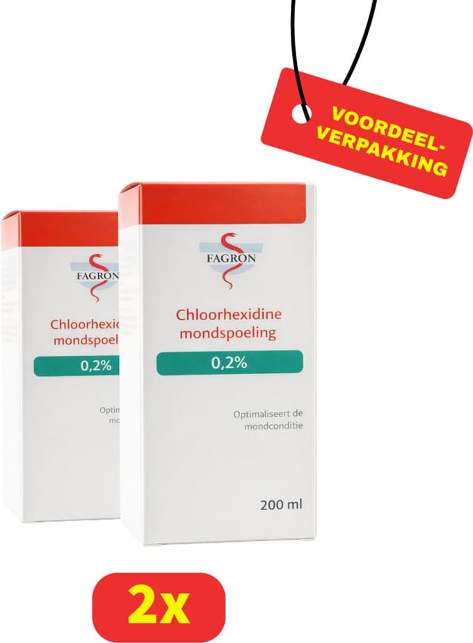 Fagron Chloorhexidine Mondspoeling 0,2% - 3 x 200 ml - Voordeelverpakking
