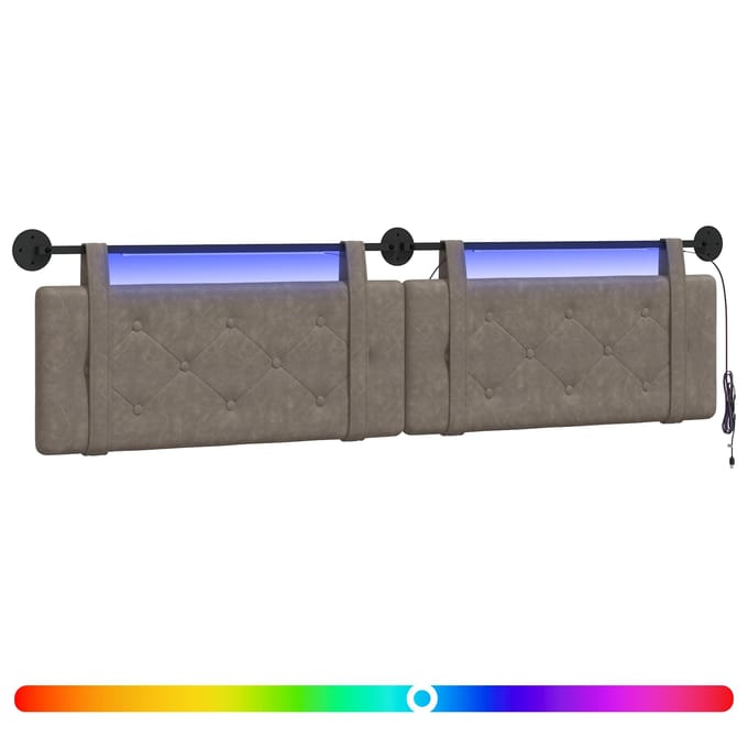 vidaXL - Hangend - hoofdbord - Grijs - Antiek - PU