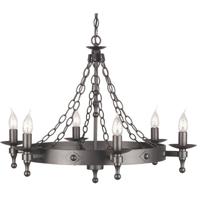 Elstead Lighting LED Kroonluchter | 6X E14 Max 60W | Dimbaar | Graphite Black