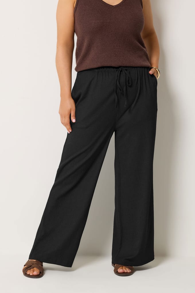 Yours 2Pack Zwarte En Bruine Broek Met Wijde Pijpen Size 48
