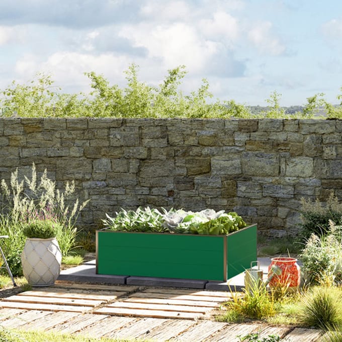 119 x 99 x 39 cm Moestuinbak Halfsize, Groen