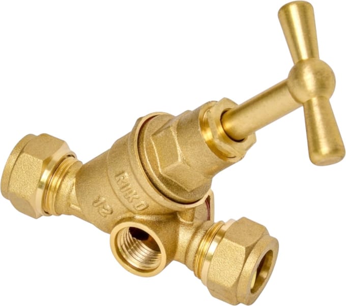 Sanivesk Stopkraan Knel + Aftap 15x15mm